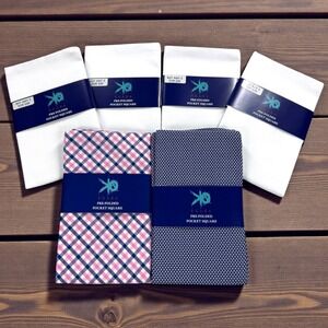 NWT EGARA Mens Pre Folded Pocket Square Cotton Bundle Set